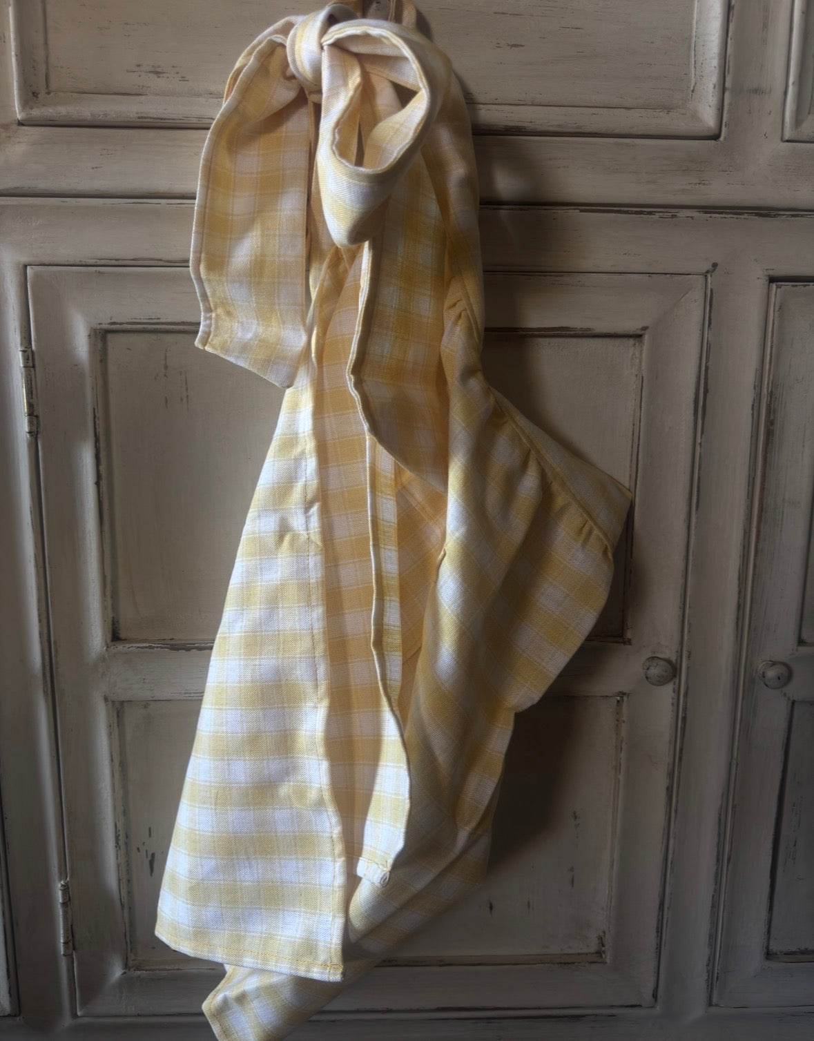 Yellow Gingham Half Apron