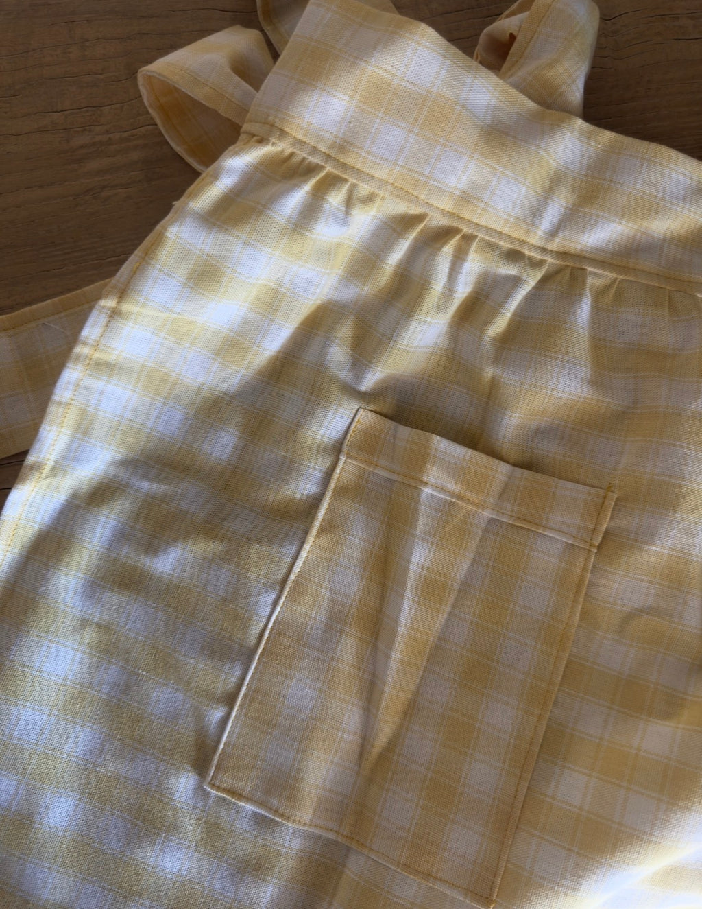 Yellow Gingham Half Apron