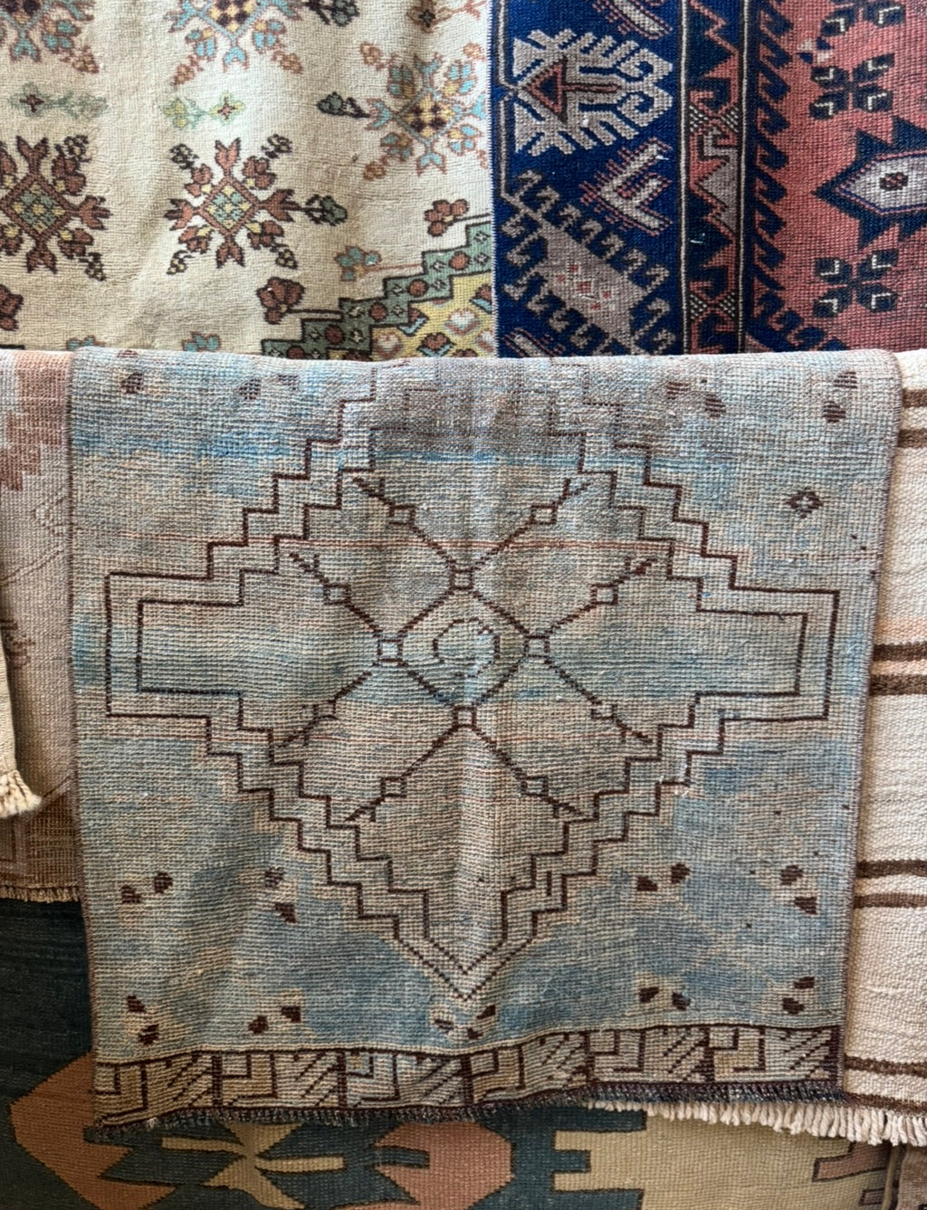 Geo Blue Turkish Rug | 2'3" x 2'8"
