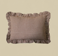 Ruffle Gingham Pillow : Brown
