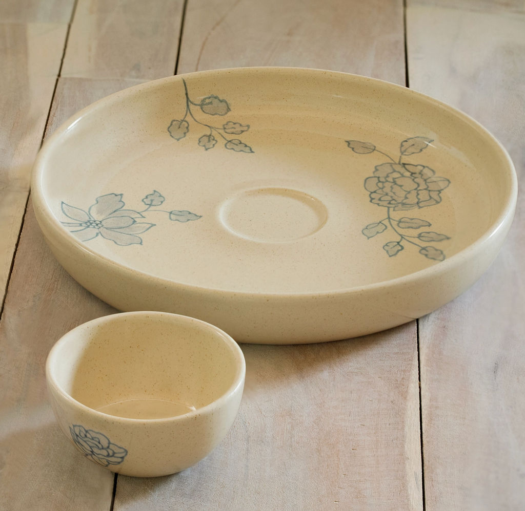 Femme Ceramic Chip & Dip Bowl