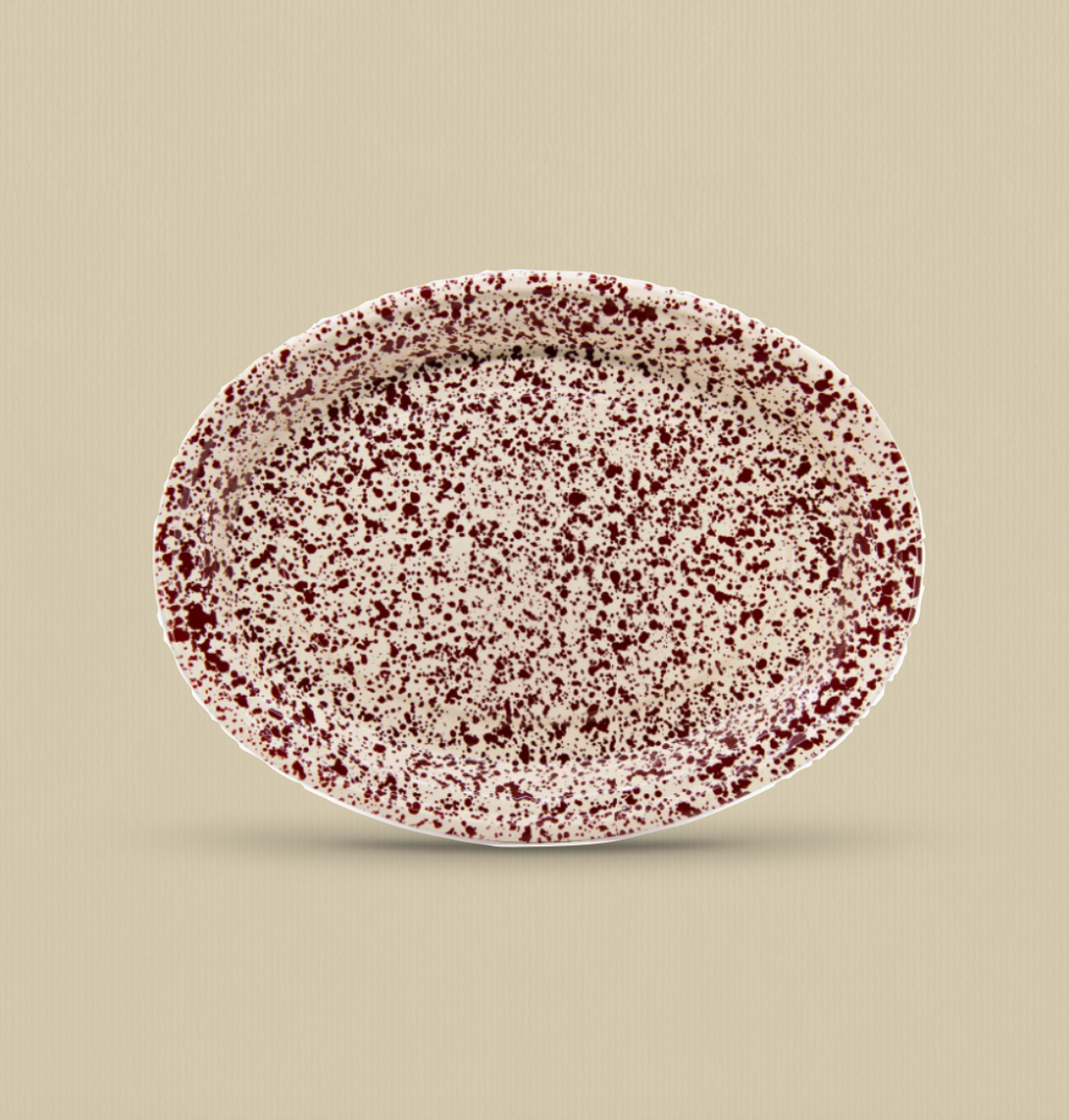 Red Splatter Enamelware Platter