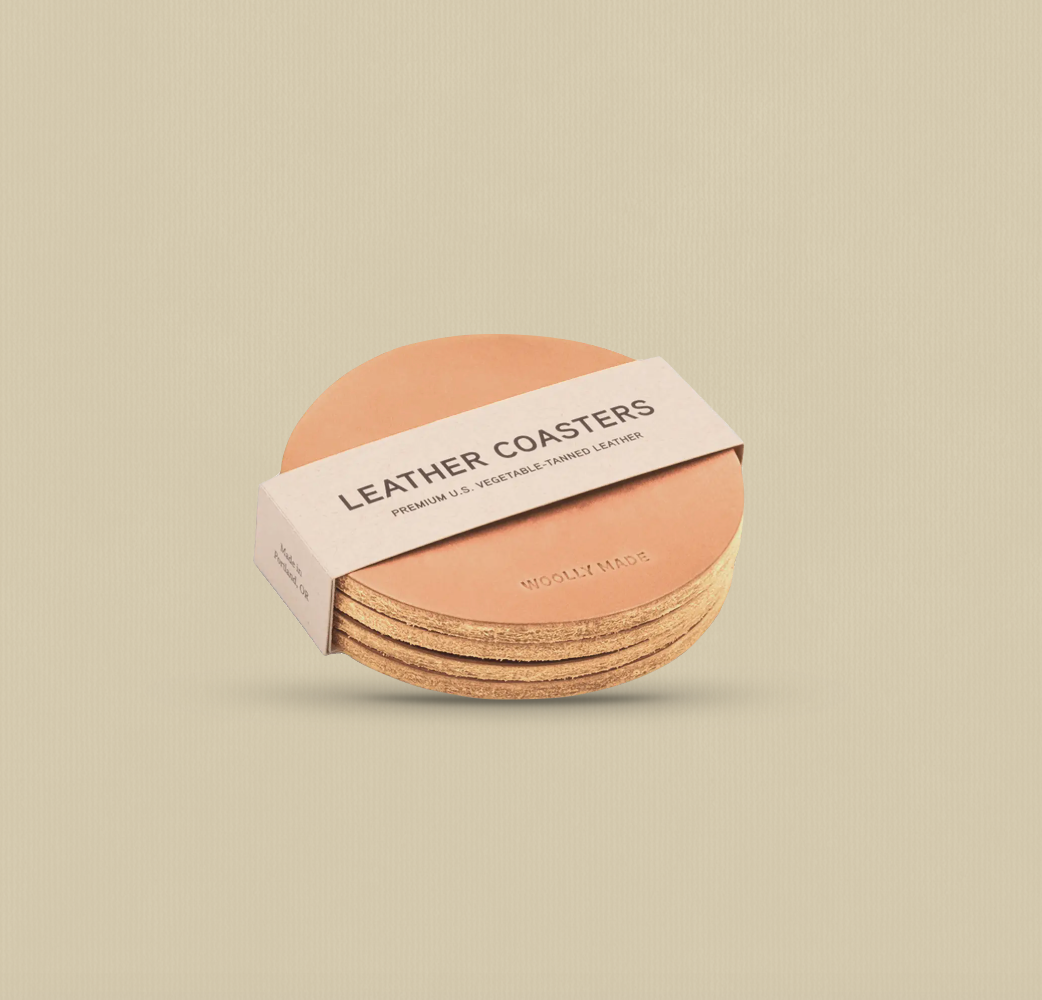 USA Made Leather Coasters