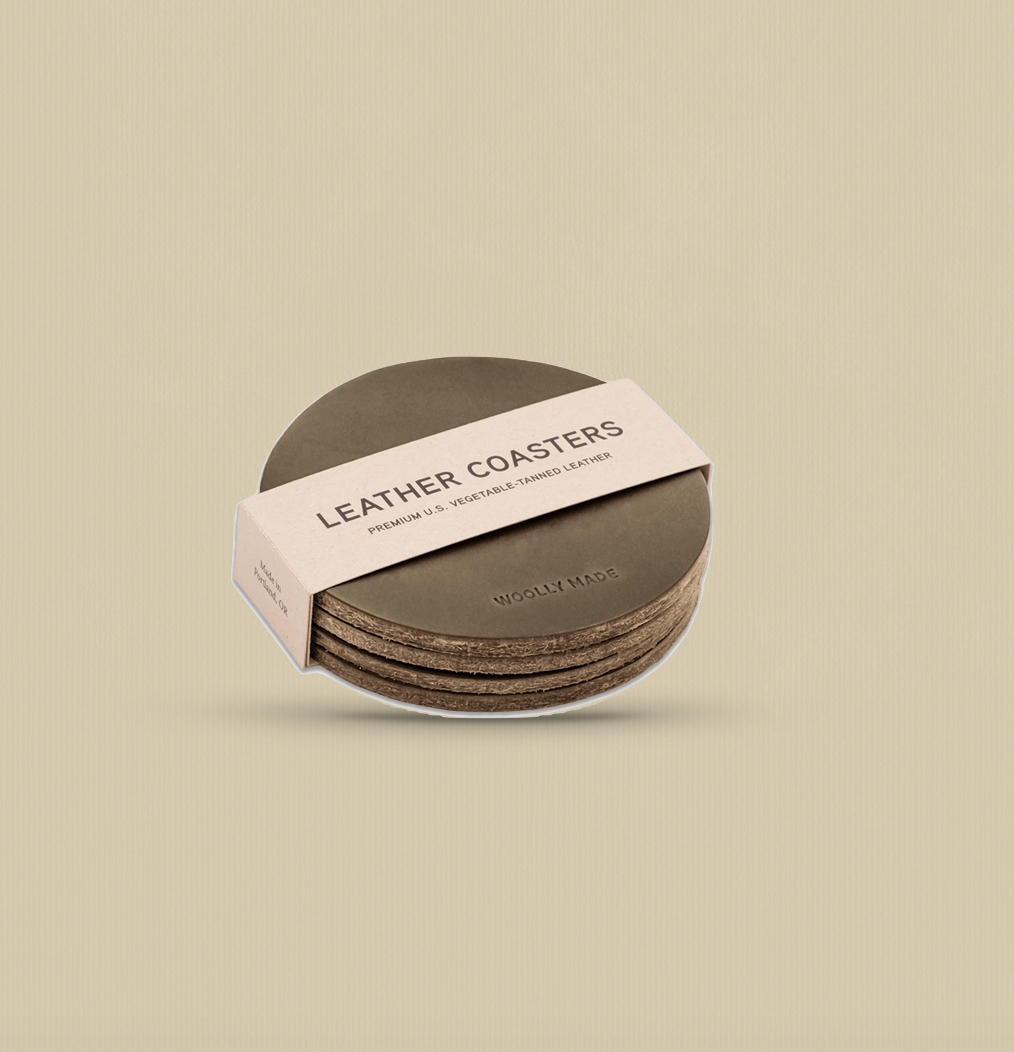 USA Made Leather Coasters