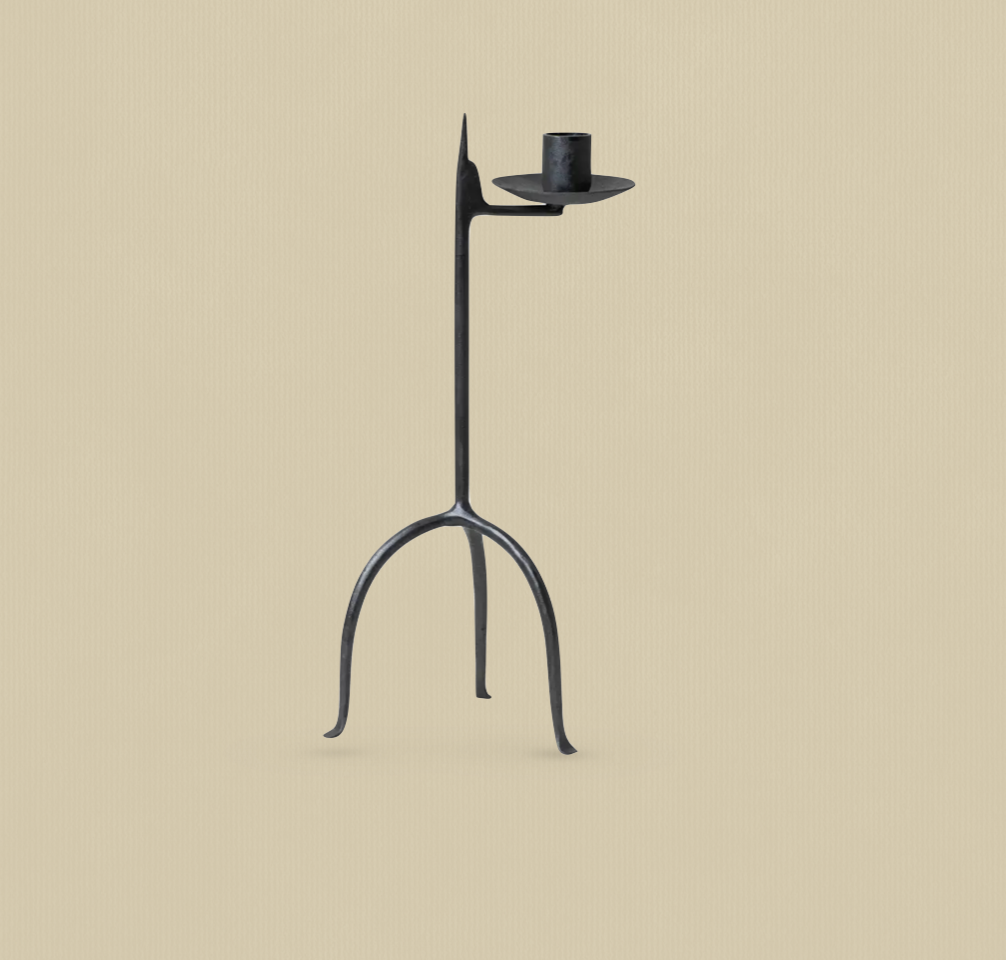 Primitive Iron Candle Holder