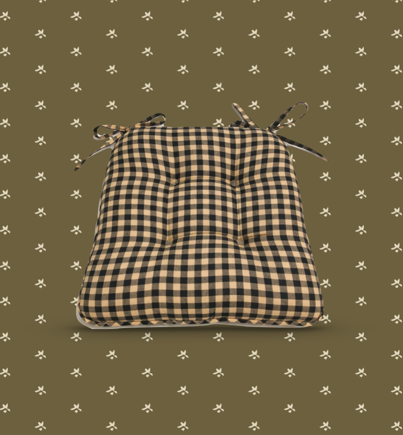 Country Gingham Chair Pad