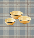 Butter Yellow Enamel Bowl Trio