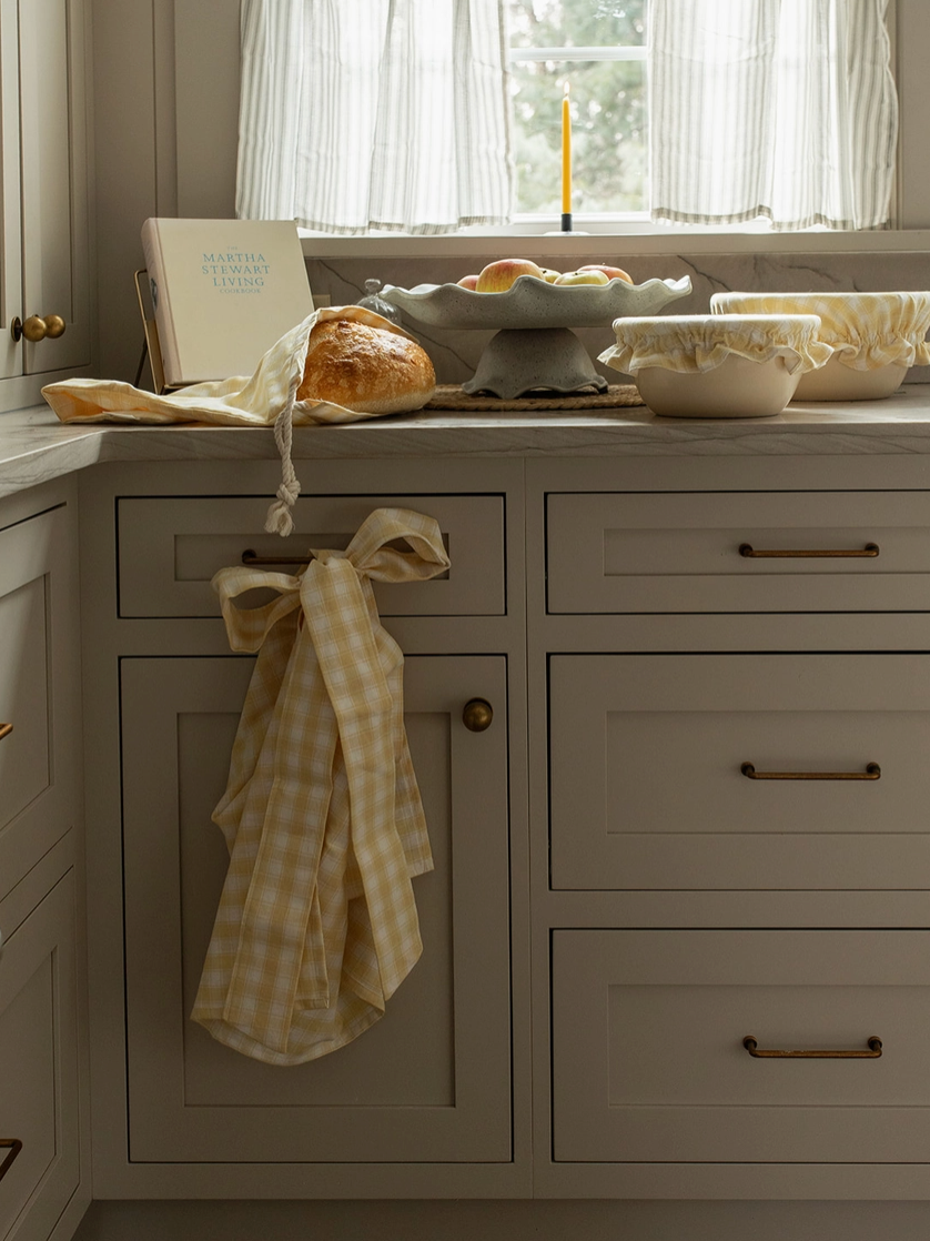 Yellow Gingham Half Apron