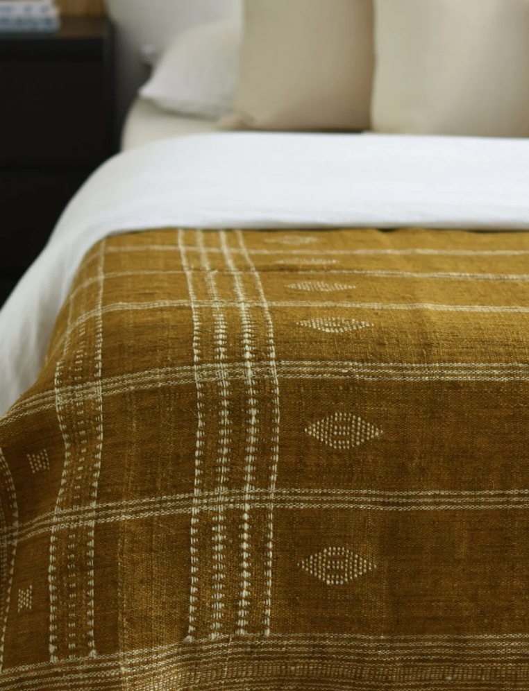 Marigold Indian Wool Coverlet
