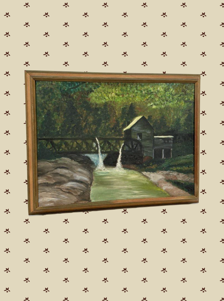 Old Water Mill Oil Painting