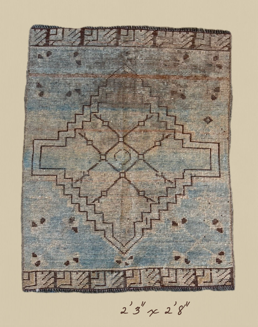 Geo Blue Turkish Rug | 2'3" x 2'8"